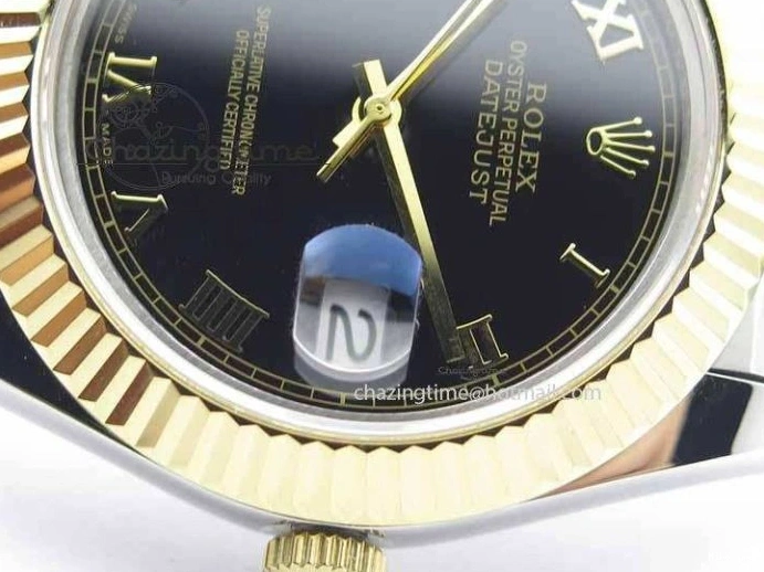 MiroTime 0324 DateJust II 41mm SS YG BP Maker Best Edition Black Roman Dial On Jubilee Bracelet A DailyWear 3665